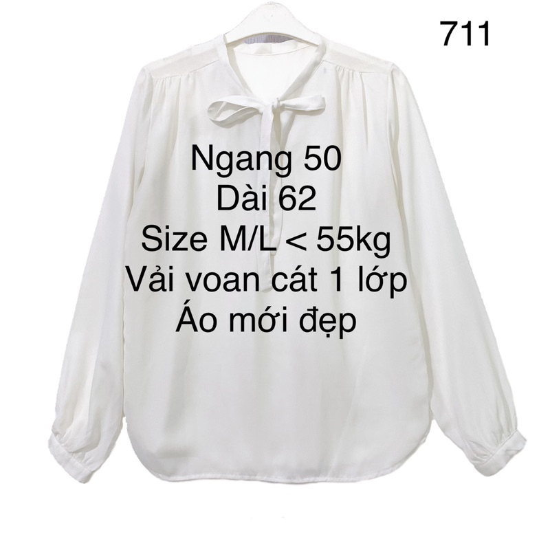 Thanh lý / 2hand/ pass đồ cá nhân áo voan trắng thắt nơ, áo von trắng, áo kiểu thắt nơ, áo tiểu thư