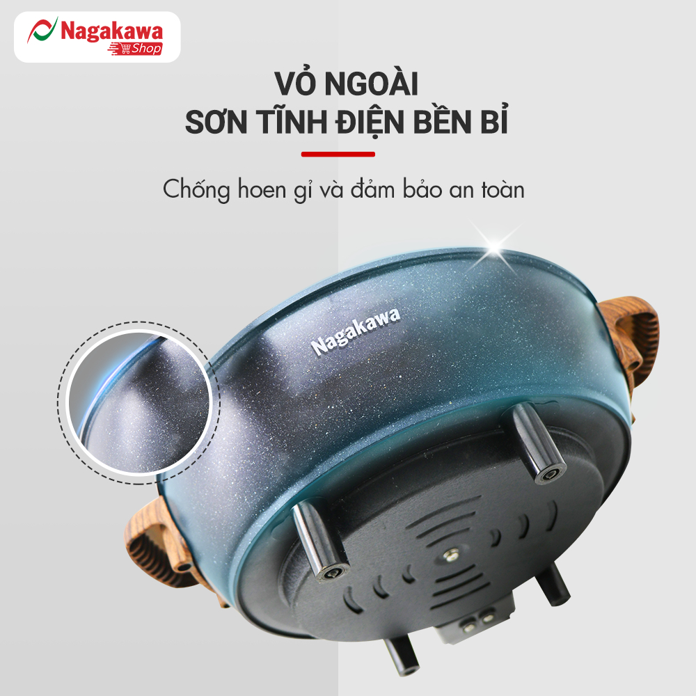 Combo Nồi chiên không dầu Nagakawa NAG3306  và Lẩu điện 2 ngăn Nagakawa NAG1906  - Bảo hành 12 tháng