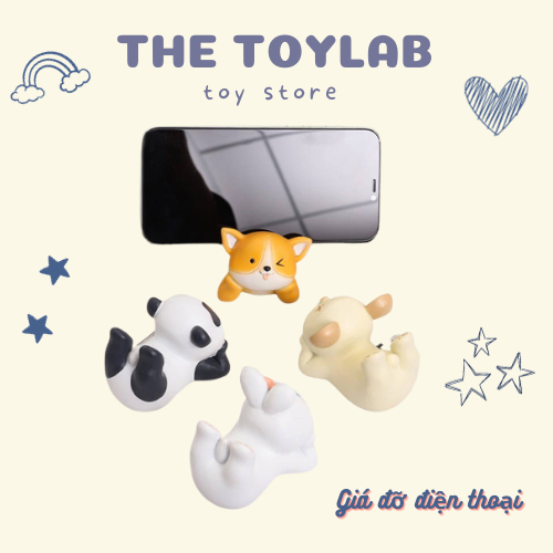 Giá Đỡ Điện Thoại Hình Động Vật Gấu Trúc Panda Đáng Yêu The ToyLab, Đồ Trang Trí Bàn Làm Việc, Bàn Học, Phòng Khách