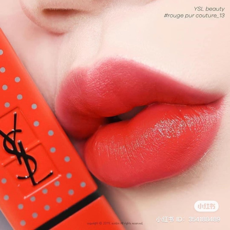 Son YSL 13 Le Orange Và YSL 01 Le Rouge Vỏ Đỏ Bản Limited Fullsize Fullbox