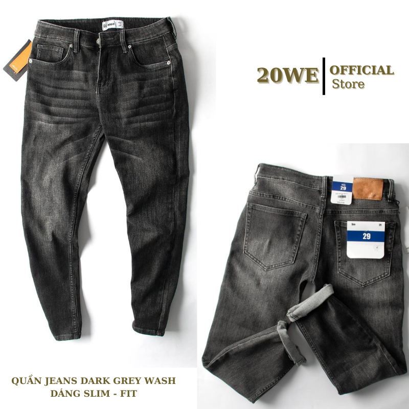 Quần Jeans nam xám đen 20WE dáng basic Slim Co Giãn Tốt, Không Bai,Bền Màu, Phom Trẻ Trung SF01 Hàng CAO CẤP XUẤT KHẨU