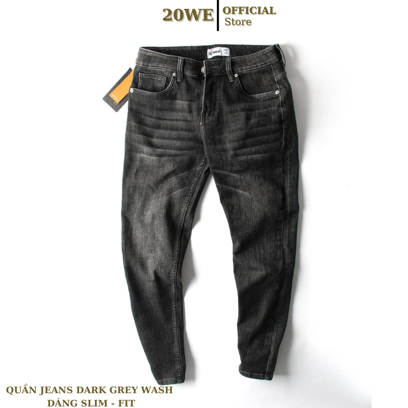 Quần Jeans nam xám đen 20WE dáng basic Slim Co Giãn Tốt, Không Bai,Bền Màu, Phom Trẻ Trung SF01 Hàng CAO CẤP XUẤT KHẨU