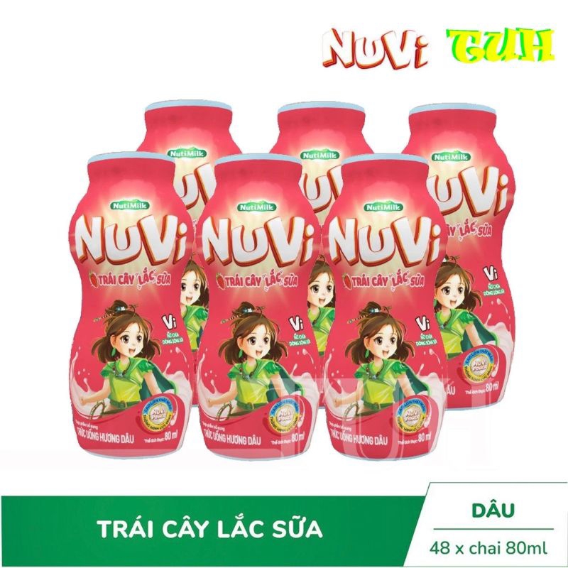 Lốc 6 sữa Nuvi chai 80ml