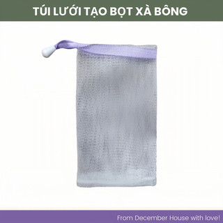 Túi lưới tạo bọt xà bông tiện dụng, có dây rút nhiều màu