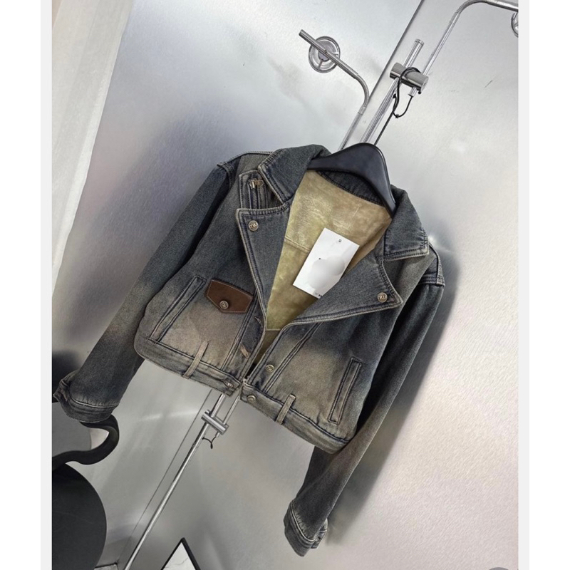 Áo khoác bò lót lông cổ vest hàng QCL1