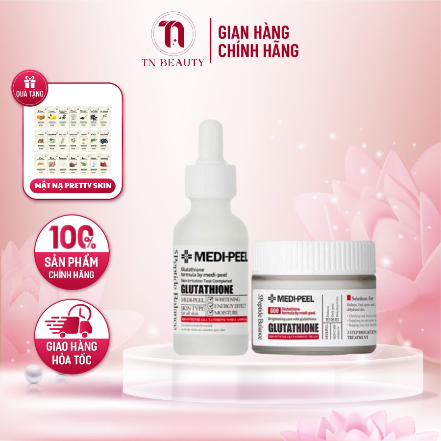 Combo Serum và Kem Dưỡng Dưỡng Trắng MEDIPEEL Glutathione 600 White