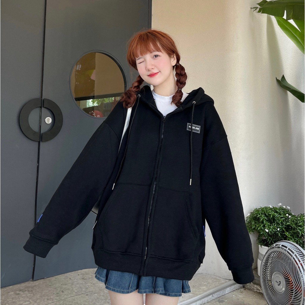 Áo Khoác Nỉ Bông Hoodie Zip Tag NQ30 Form Rộng Nam Nữ Unisex