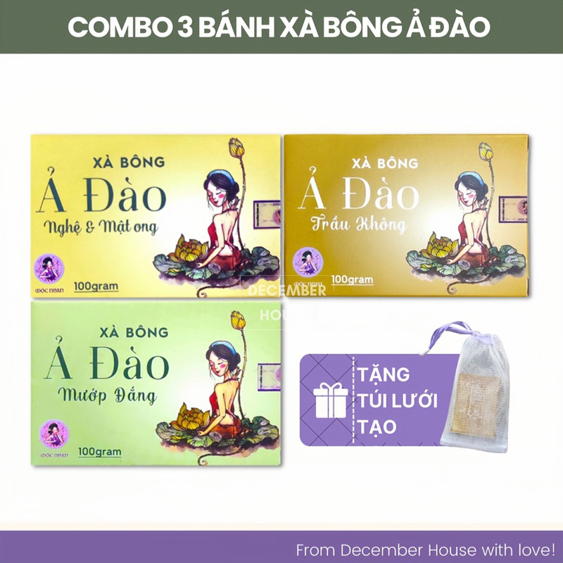 Xà Bông Nghệ, Mướp Đắng, Trầu Không Ả Đào Mộc Nhan Natural