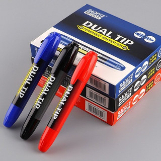 Bút lông dầu 2 đầu baoke dual tip mp2918, bút viết thùng catton, hàng chính hãng - chất lượng cao