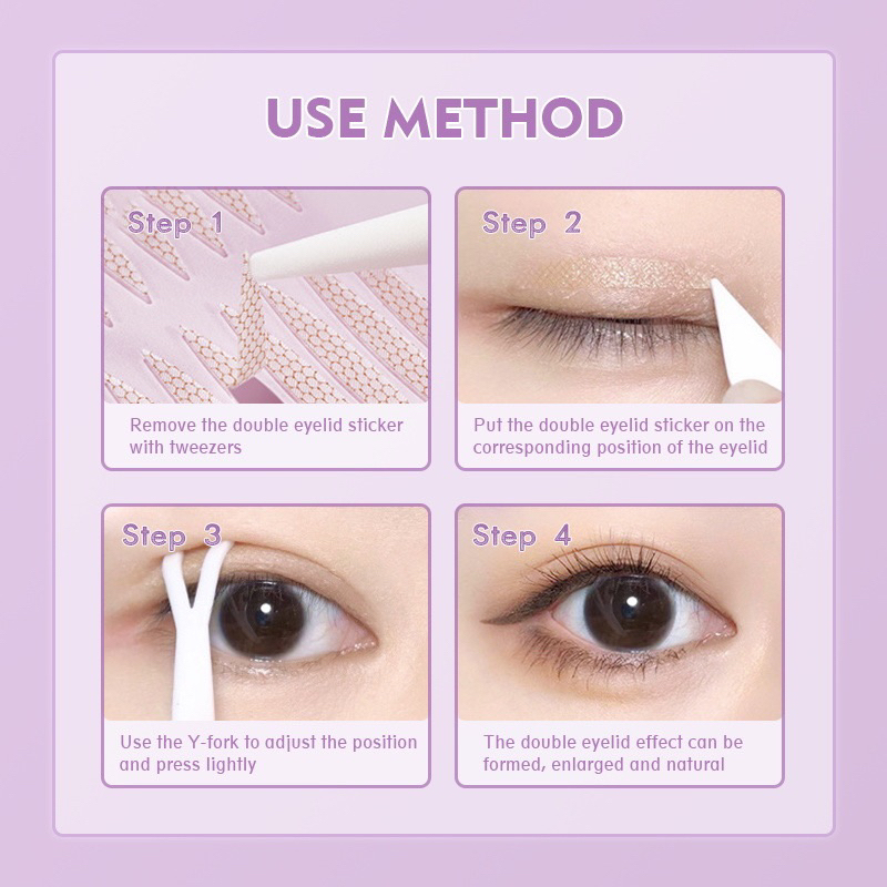 Hộp 240 Miếng Dán Kích Mí GECOMO Tự Nhiên Lâu Trôi