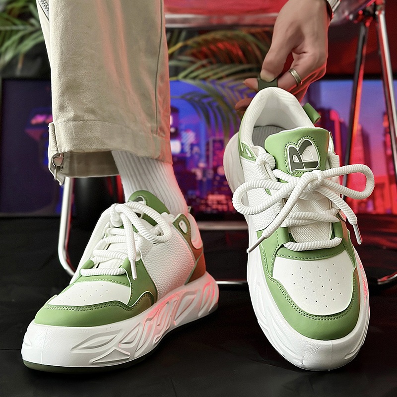 Giày Sneaker Trắng, Xanh  R905_ Phong cách ván trượt Hàn Quốc bản dây thừng to