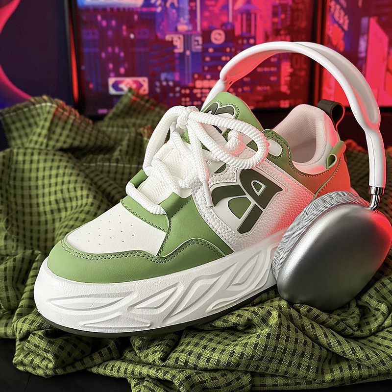 Giày Sneaker Trắng, Xanh  R905_ Phong cách ván trượt Hàn Quốc bản dây thừng to