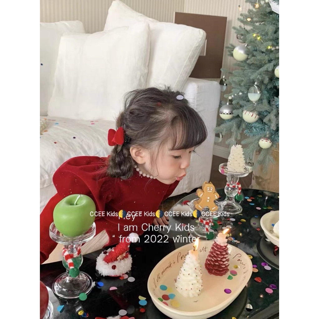 Váy nhung Noel lưới kim tuyến xoè bồng đẹp tiểu thư 10-26kg