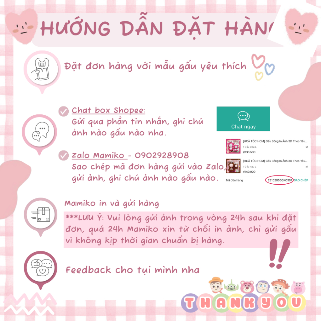 Gấu Bông In Ảnh 3D Theo Yêu Cầu