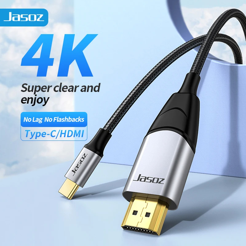 Dây cáp Type C sang HDMI 4k Jasoz hình ảnh rõ nét không chậm trễ, bảo hành 12 tháng