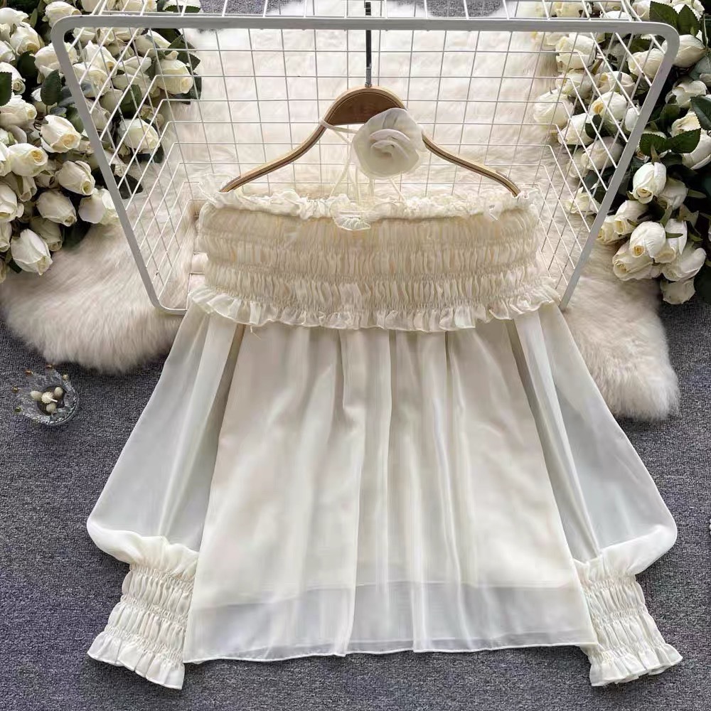 [Tặng kèm hoa] Áo Smocking Trơn Nữ Tay Dài 3 Màu Điệu Đà Chất Tơ IC MIMIX DT9145