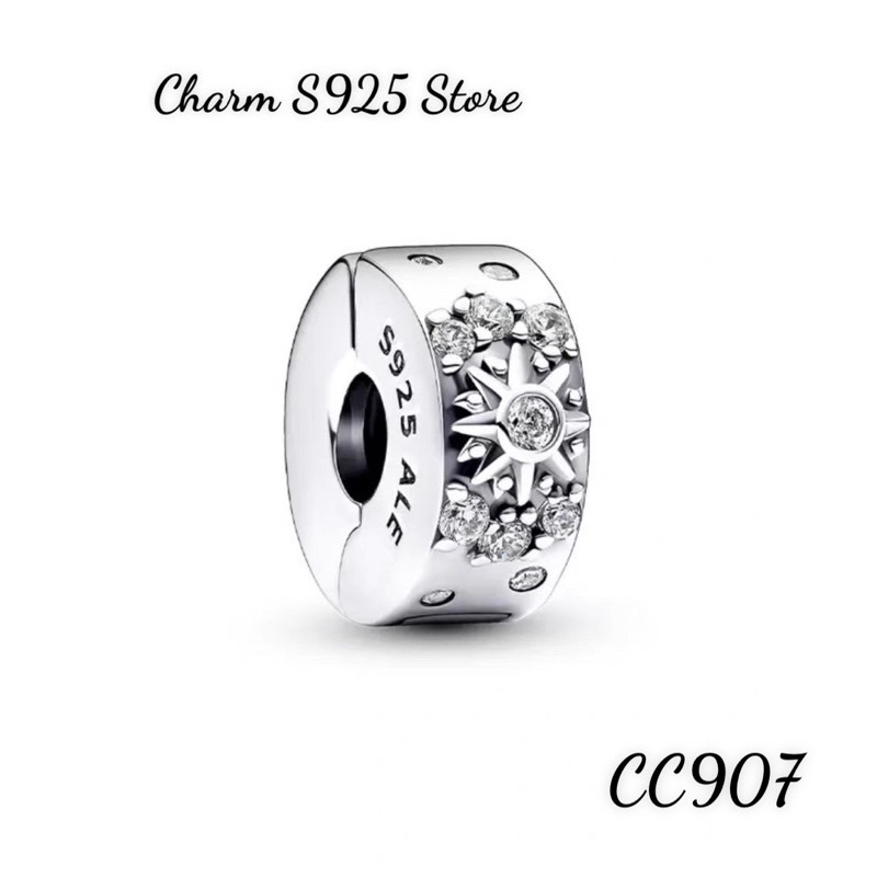 CHARM PAN ALE KHOÁ CHẶN MẶT TRĂNG MẶT TRỜI BẠC S925 THUẦN KHIẾT HÀNG CAO CẤP