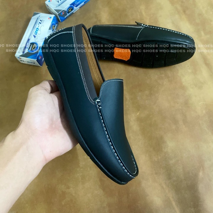 Giày lười nam HQC SHOES da bò đế khâu siêu bền bảo hành 12 tháng Gl023