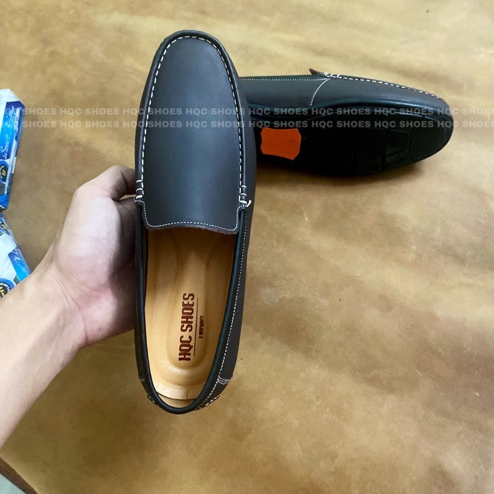 Giày lười nam HQC SHOES da bò đế khâu siêu bền bảo hành 12 tháng Gl023