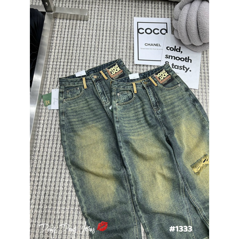 Quần bò baggy Good luck pha túi hàng QC cao cấp