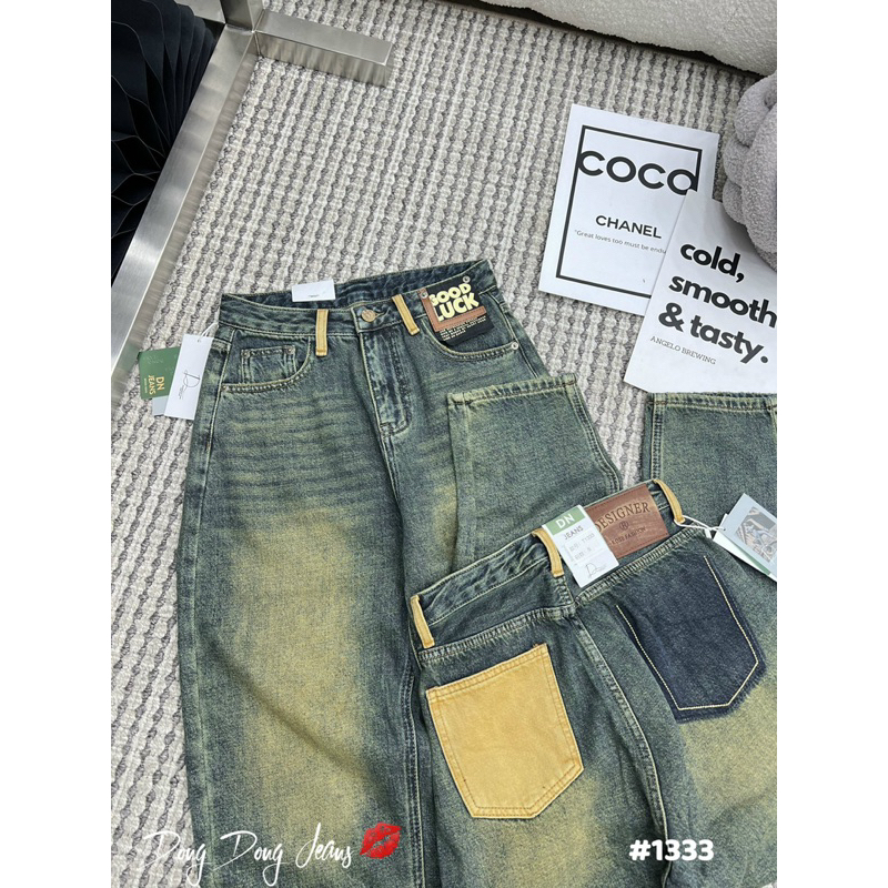 Quần bò baggy Good luck pha túi hàng QC cao cấp