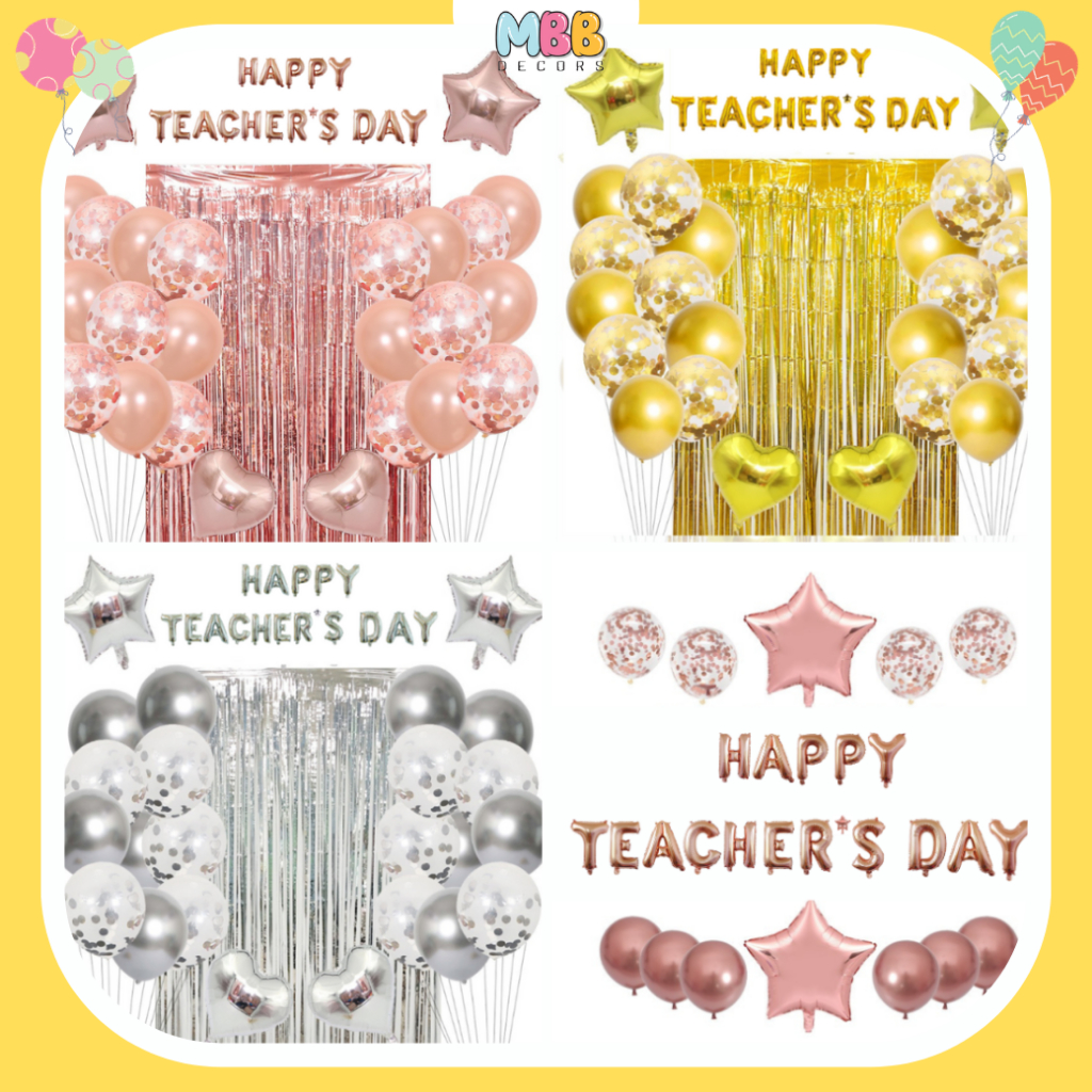 Set Trang Trí 20/11 Bóng Chữ HAPPY TEACHER'S DAY Cho Thầy Cô, Mừng Ngày Nhà Giáo Việt Nam