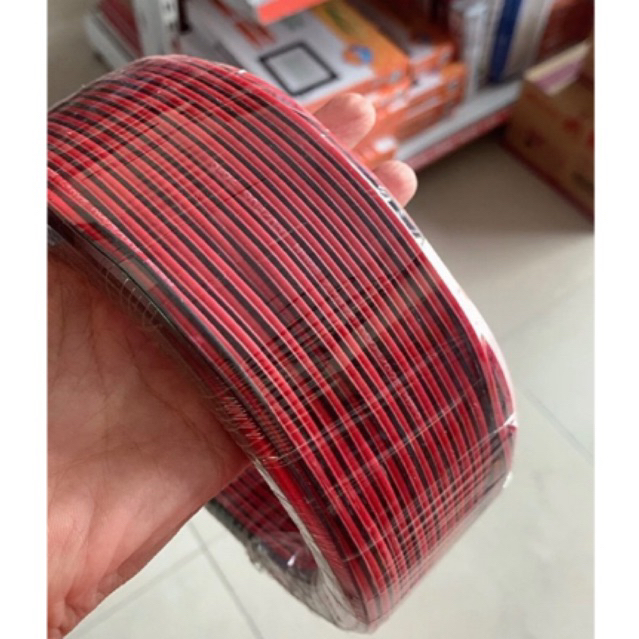 Dây điện đôi đỏ đen lõi đồng cuộn 100m