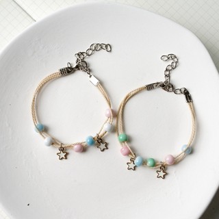 Vòng tay handmade hạt gốm đủ màu