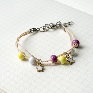 Vòng tay handmade hạt gốm đủ màu