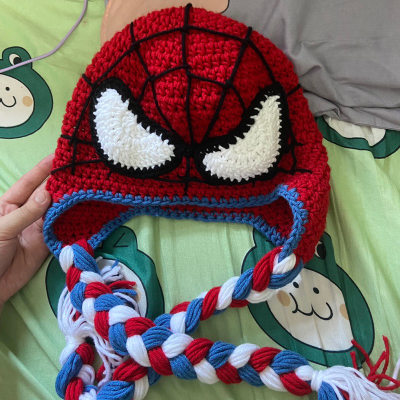 Mũ len spiderman beanie handmade