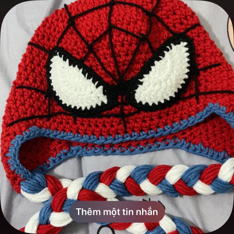 Mũ len spiderman beanie handmade
