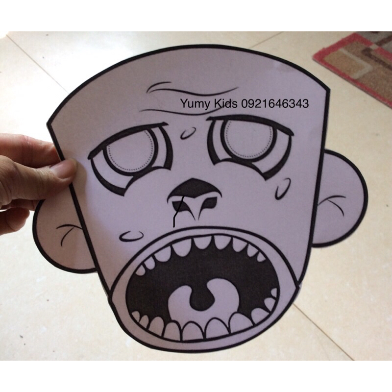 SỈ/Lẻ mặt nạ giấy tô màu trung thu, hallowen, noel, tết ngộ nghĩnh cho bé kèn dây đeo - YUMY KIDS