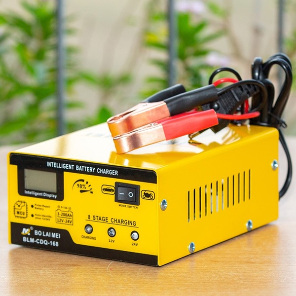 Bộ sạc ắc quy 12v/24v 3ah - 200ah, sạc bình ắc quy cho xe máy đến ô tô thông minh tự ngắt khi đầy-Bolaimei 2021
