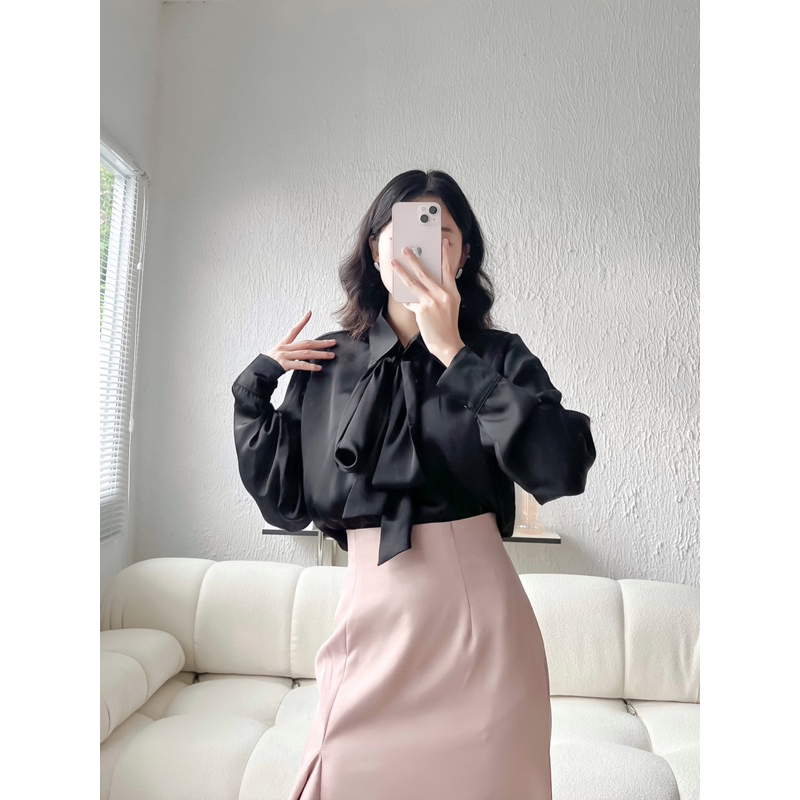 VELLE DESIGN áo sơ mi Joli tơ ý kiểu dáng thanh lịch sang trọng