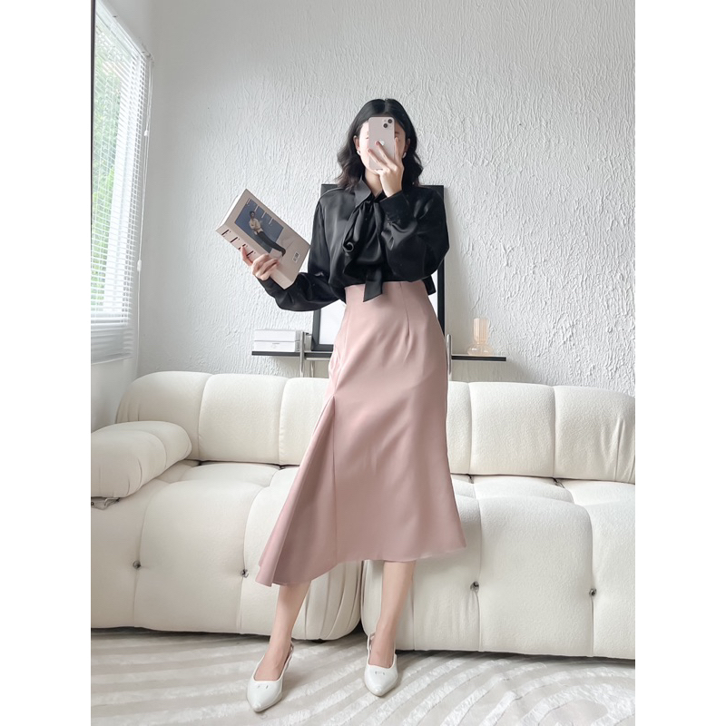 VELLE DESIGN áo sơ mi Joli tơ ý kiểu dáng thanh lịch sang trọng