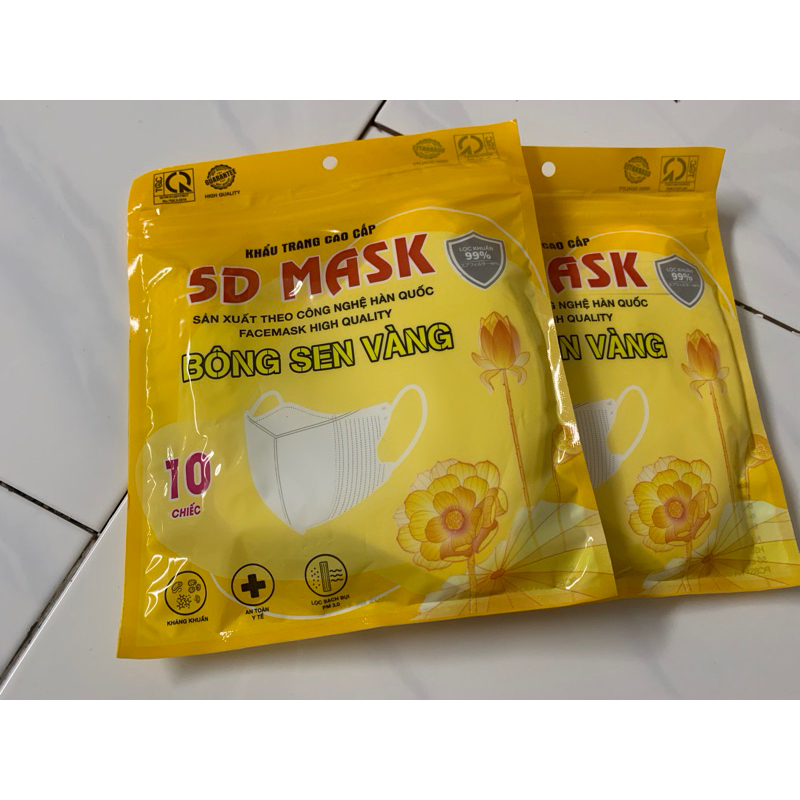 Khẩu trang 5D mask BÔNG SEN VÀNG