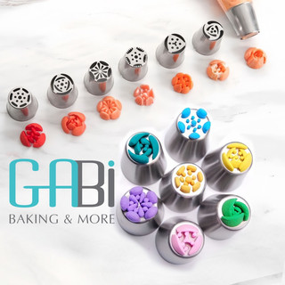 Set 7 đui bắt kem trang trí bánh hình hoa 3D