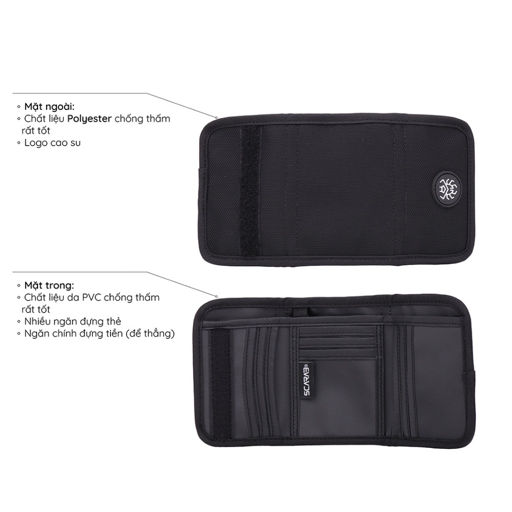 Ví Gập Cầm Tay Daily Wallet Đựng Tiền Thẻ Nhỏ Gọn Tiện Dụng Chất Liệu PVC Chống Thấm Tốt_Bảo Hành Trọn Đời Scarab