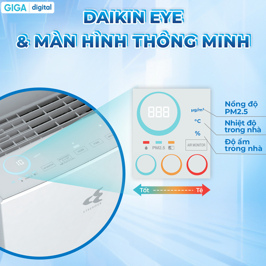 Máy lọc không khí và tạo ẩm Daikin Twin Streamer MCK70ZVM7-T  - Màu Nâu - BH 12 Tháng - Chính Hãng