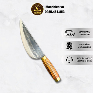 Dao bầu lọc thịt cá lưỡi nhíp ô tô siêu sắc thương hiệu Mộc Nhiên Phúc Sen, Dao thái lọc thịt nhà bếp DCG03 cán gỗ rừng