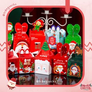 Hộp giấy noel mini - hộp giấy đựng quà tặng giáng sinh, hộp giấy đựng kẹo noel