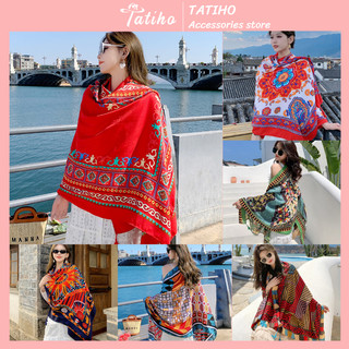 [Hàng Xịn, Giá Tốt] Khăn Choàng Cổ Cho Nữ Boho Thổ Cẩm Du Lịch Biển Vintage - Chất Liệu Cotton -Size:90x180cm - Mã KC005
