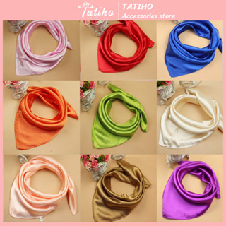 Khăn Lụa Vuông, Khăn Turban Trơn Phối Đồng Phục Công Sở Nhiều Màu - Chất Liệu Satin 60x60cm - TATIHO - Mã SD001