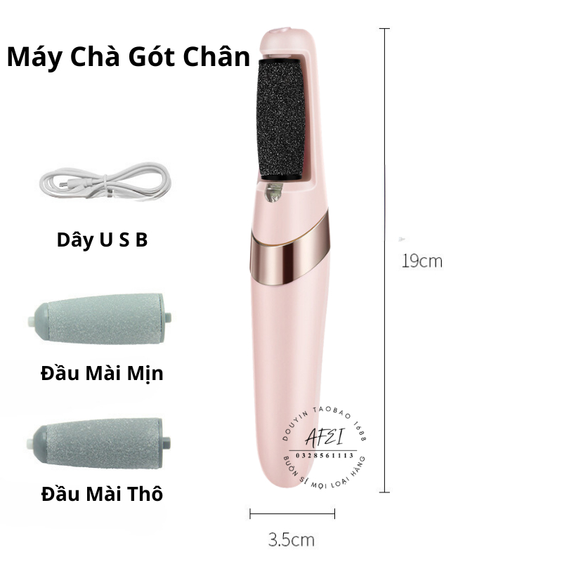 Máy Chà Gót Chân, Tẩy tế bào chết cho Tiệm Nail, Cá Nhân tại Nhà Tẩy Tế Bào Chết Sạc Pin Tích Điện 2 Đầu Mài - FL58
