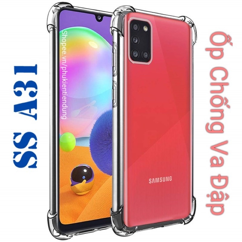 ỐP LƯNG SAMSUNG GALAXY A31 Dẻo Trong Suốt Có 4 Cạnh Chống Sốc, Chống Va Đập