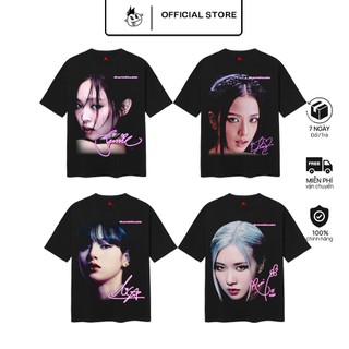 Blank | black pink tee - unisex đen cổ tròn