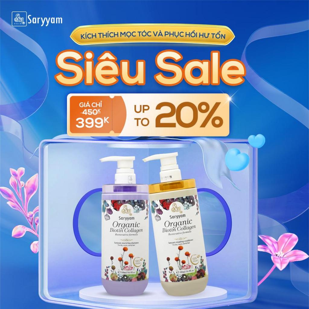 Cặp Dầu Gội Hương Nước Hoa Sin Hair Saryyam Hương Hoa Sen Bách Diệp Dung Tích 500Ml/Chai