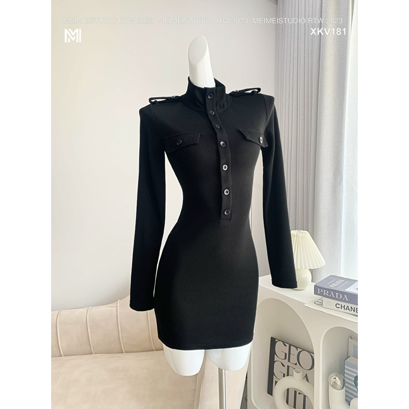 Váy body cổ trụ