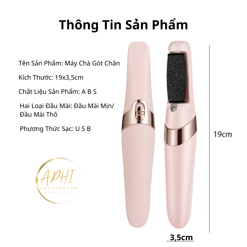 Máy Chà Gót Chân Tự Động, Tẩy Tế Bào Chết Tại Nhà Sạc Pin Tích Điện 2 Đầu Mài - FL58