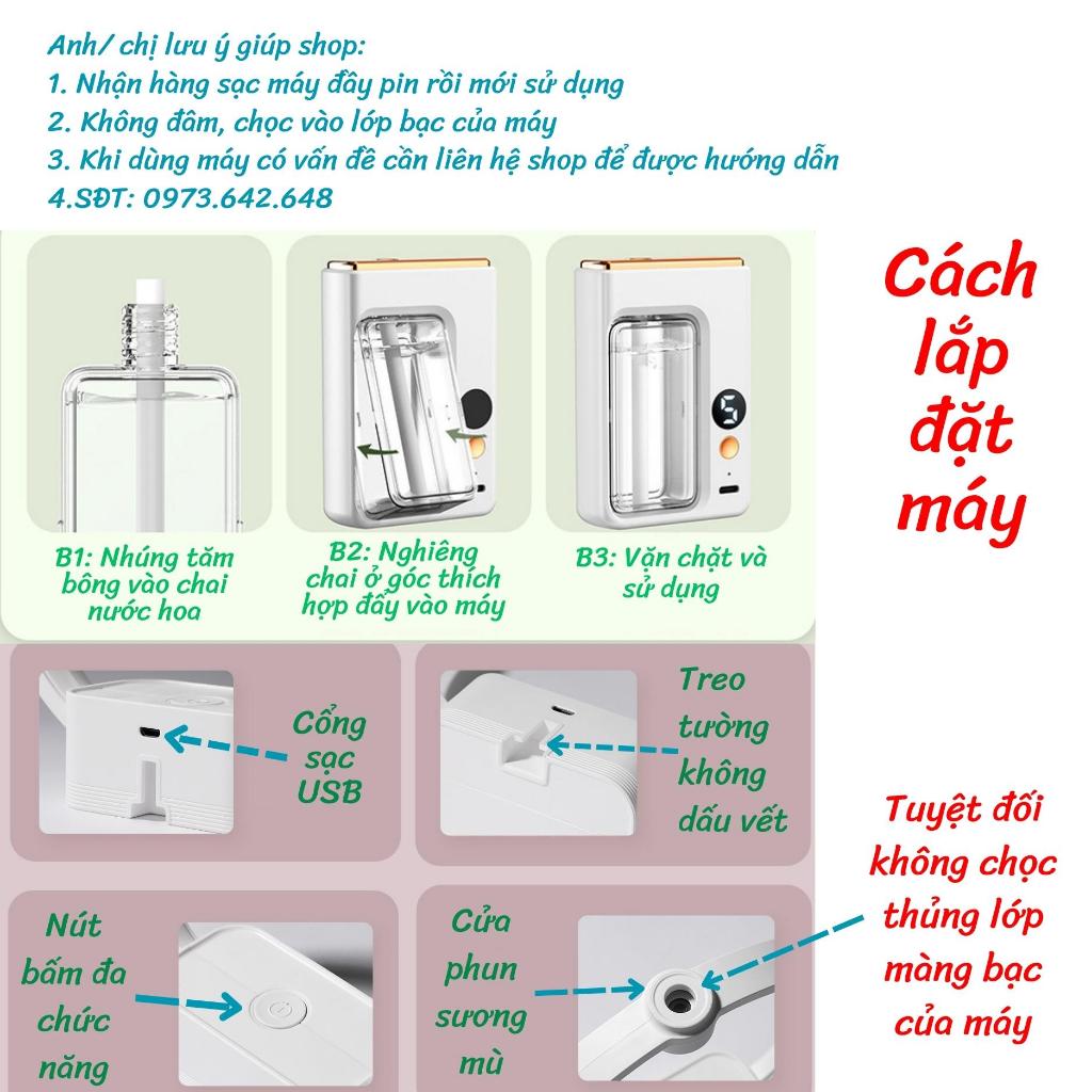 Máy Khuếch tán tinh dầu tự động hẹn giờ treo tường để bàn phòng ngủ phòng khách làm thơm nhà làm mát không khí _BC06